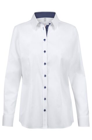 Greiff Dames blouse 1/1 RF Modern 37.5 wit/contrast blauw