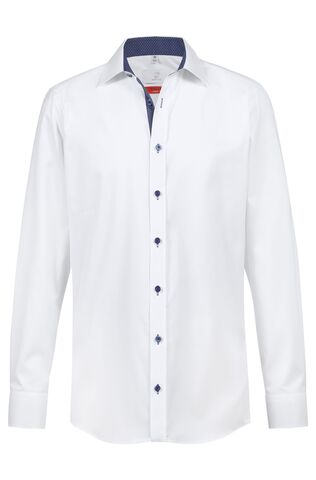Greiff Heren overhemd 1/1 RF Modern 37.5 wit/contrast blauw