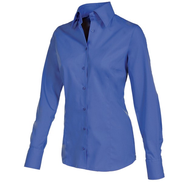 Giovanni Capraro Shirt Dames Koningsblauw Lange Mouw Button Under