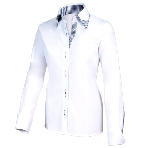 Giovanni Capraro Shirt Dames Wit Lange Mouw Double Collar