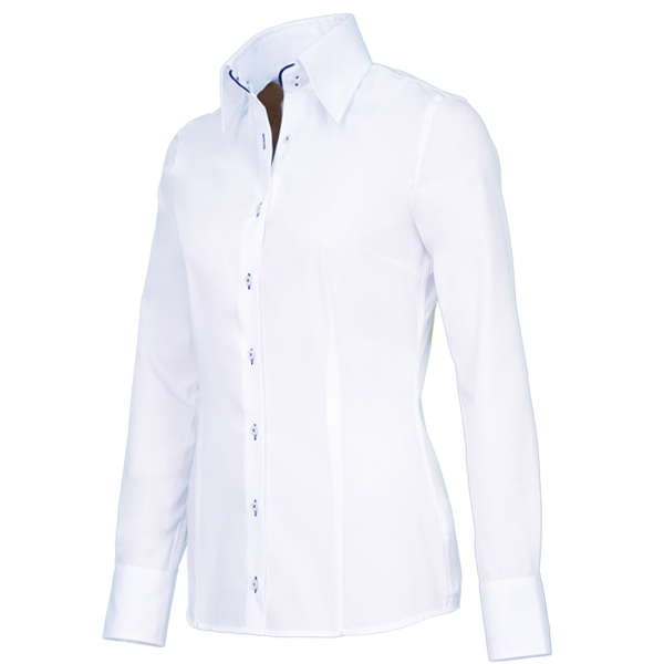 Giovanni Capraro Shirt Dames Wit Lange Mouw Button Under