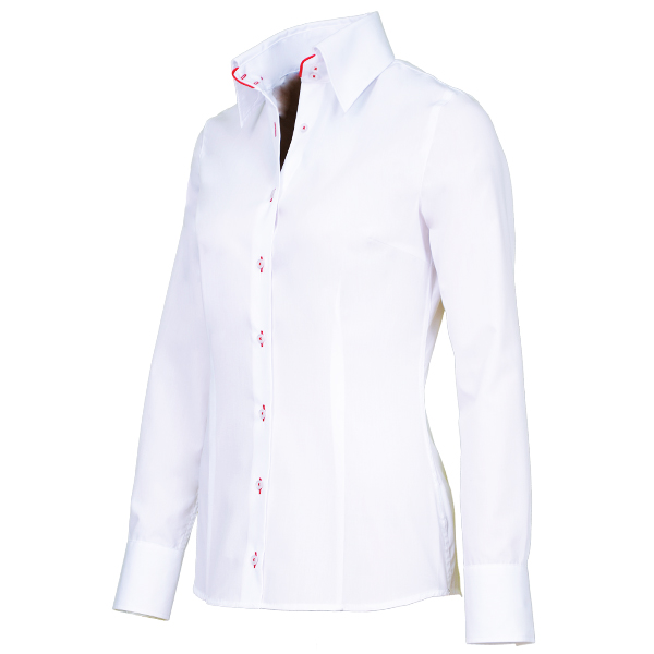 Giovanni Capraro Shirt Dames Wit Lange Mouw Button Under