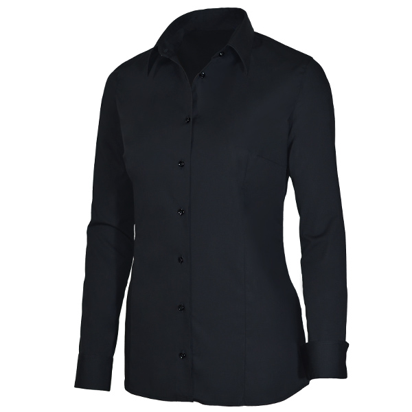 Giovanni Capraro Shirt Dames Zwart Lange Mouw Kent