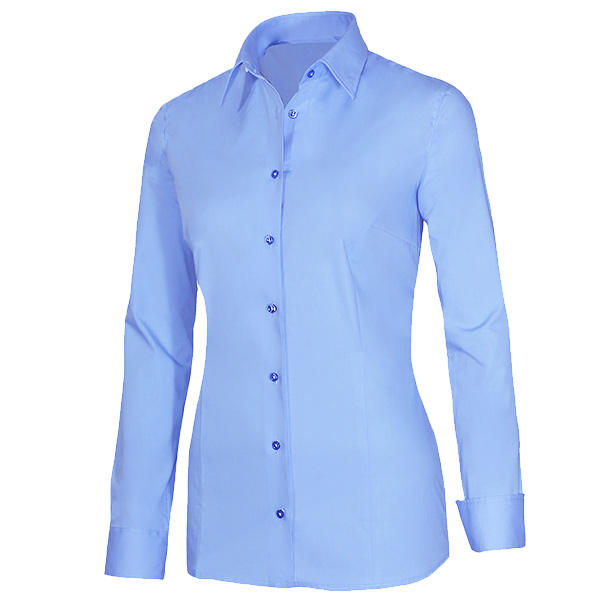 Giovanni Capraro Shirt Dames Blauw Lange Mouw Kent