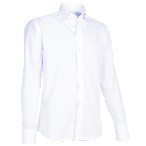 Giovanni Capraro Shirt Heren Wit Lange Mouw Button Down