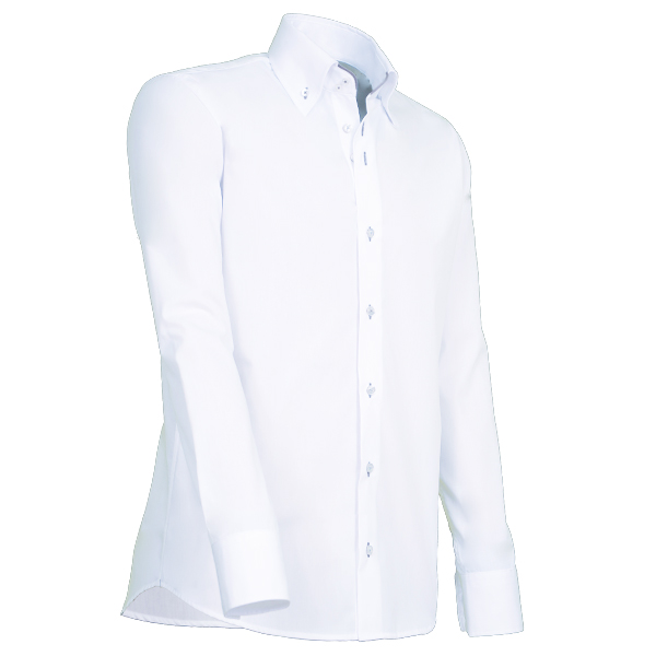 Giovanni Capraro Shirt Heren Wit Lange Mouw Button Down