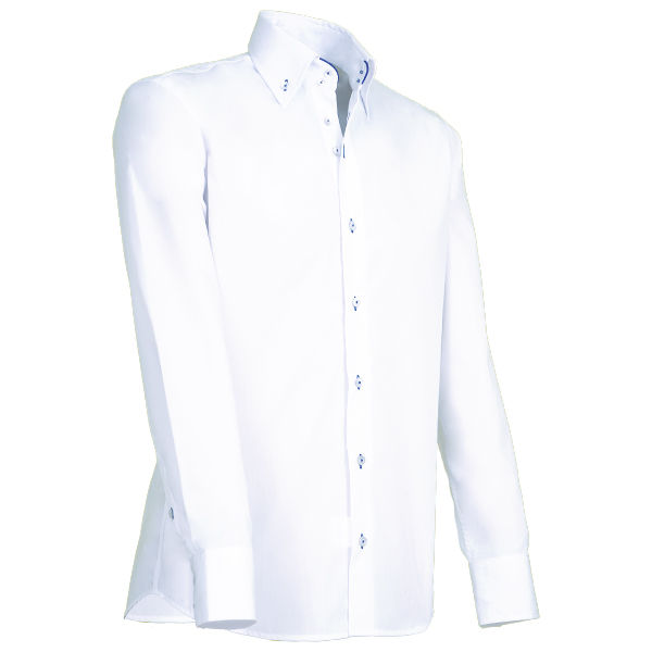Giovanni Capraro Shirt Heren Wit Lange Mouw Button Down