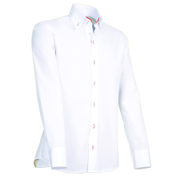 Giovanni Capraro Shirt Heren Wit Lange Mouw Button Down