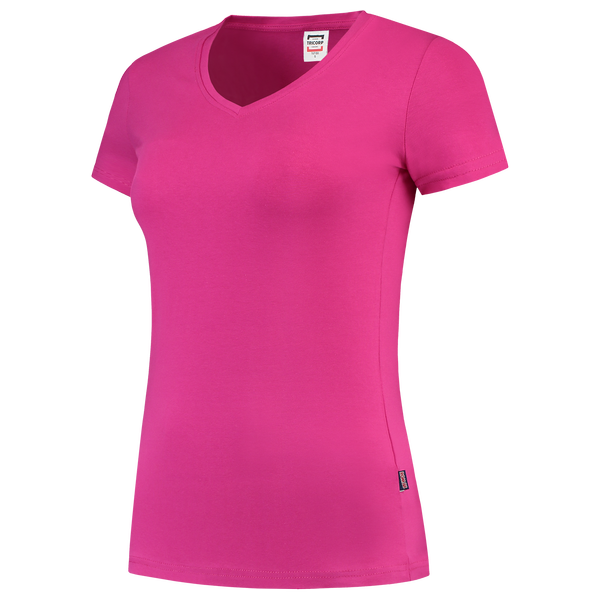 Tricorp T-shirt V Hals Fitted Dames Fuchsia