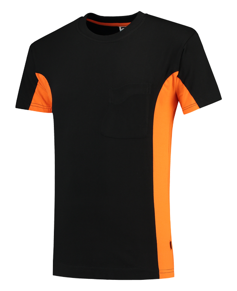 Tricorp T-shirt Bicolor Borstzak BlackOrange