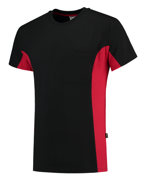 Tricorp T-shirt Bicolor Borstzak BlackRed