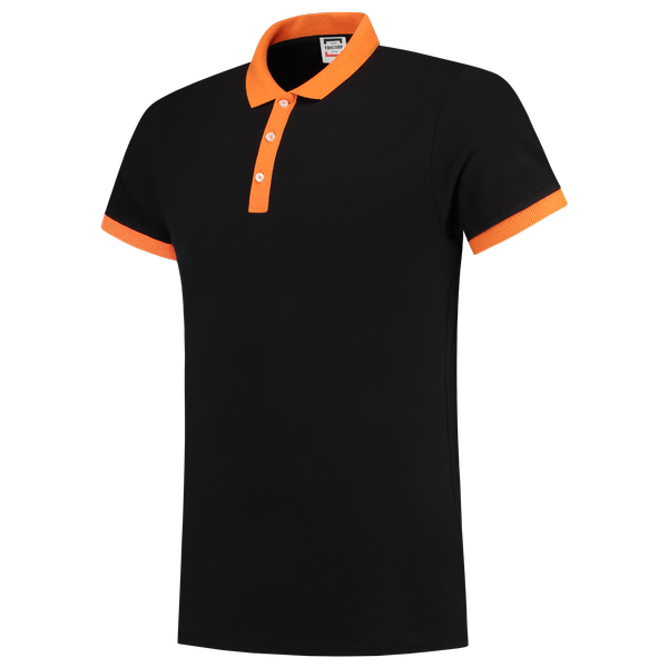 Tricorp Poloshirt Bicolor Fitted BlackOrange