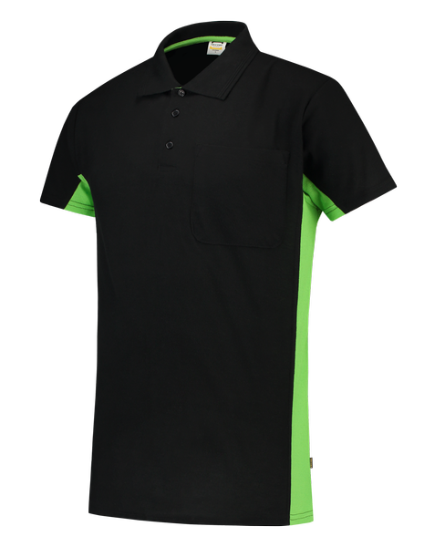Tricorp Poloshirt Bicolor Borstzak BlackLime