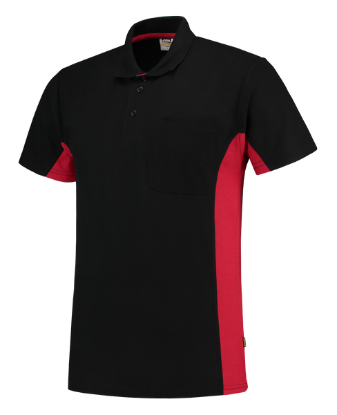 Tricorp Poloshirt Bicolor Borstzak BlackRed