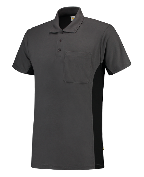 Tricorp Poloshirt Bicolor Borstzak DarkgreyBlack