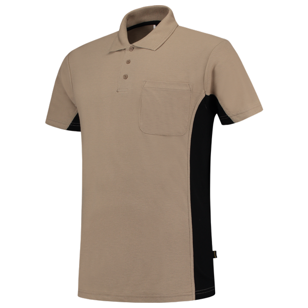 Tricorp Poloshirt Bicolor Borstzak KhakiBlack