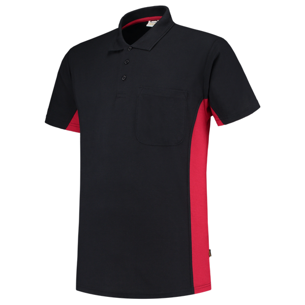 Tricorp Poloshirt Bicolor Borstzak NavyRed
