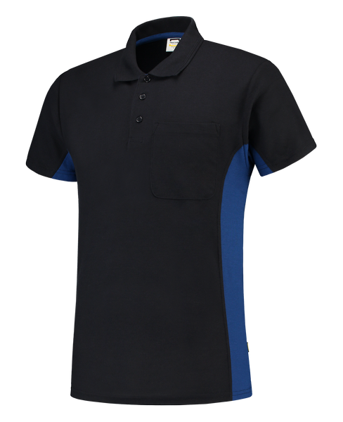 Tricorp Poloshirt Bicolor Borstzak NavyRoyalblue