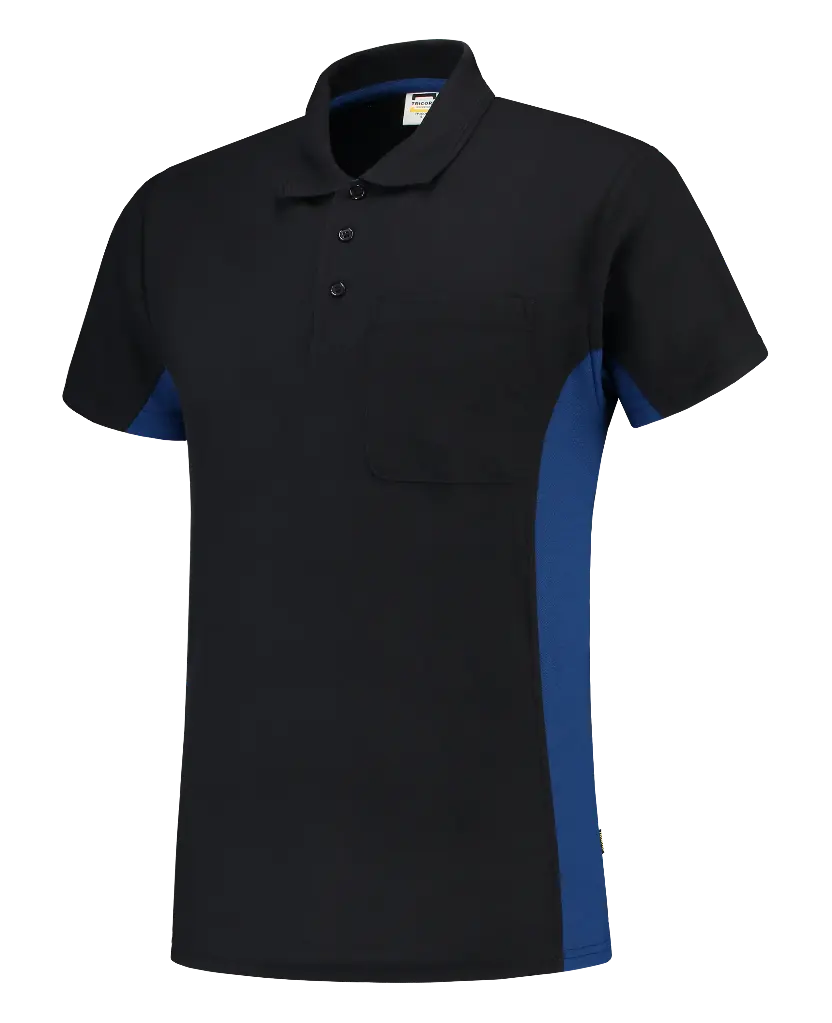 Tricorp Poloshirt Bicolor Borstzak RoyalblueNavy
