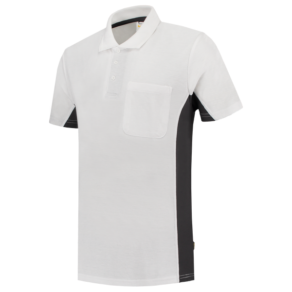 Tricorp Poloshirt Bicolor Borstzak WhiteDarkgrey