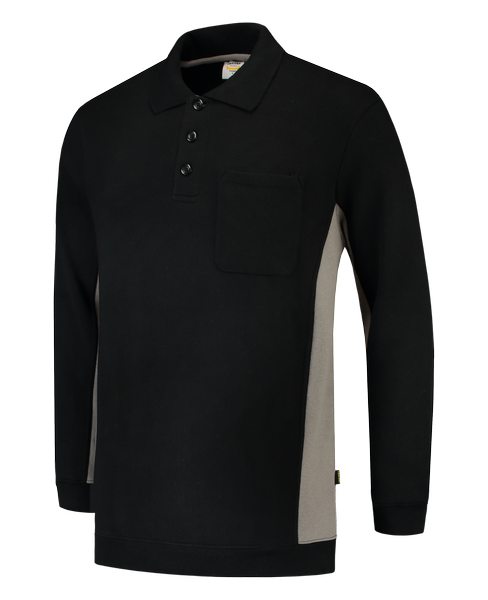 Tricorp Polosweater Bicolor Borstzak BlackGrey