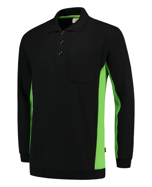 Tricorp Polosweater Bicolor Borstzak BlackLime