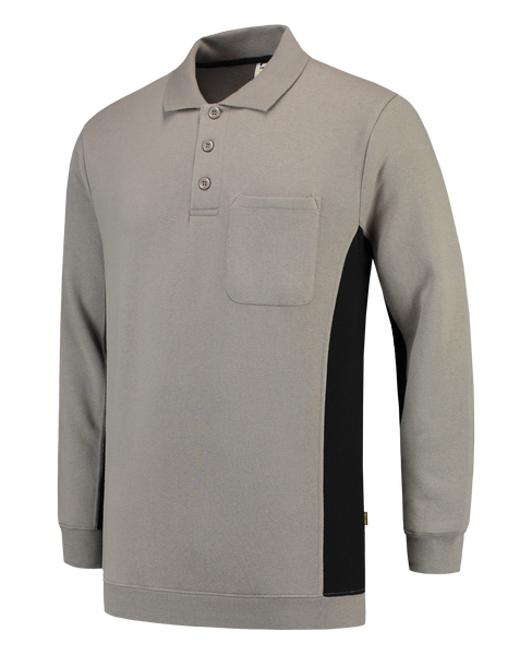 Tricorp Polosweater Bicolor Borstzak GreyBlack