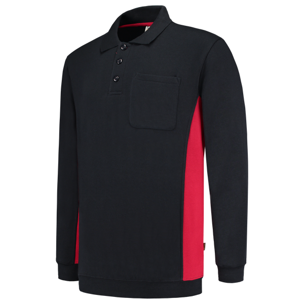 Tricorp Polosweater Bicolor Borstzak NavyRed