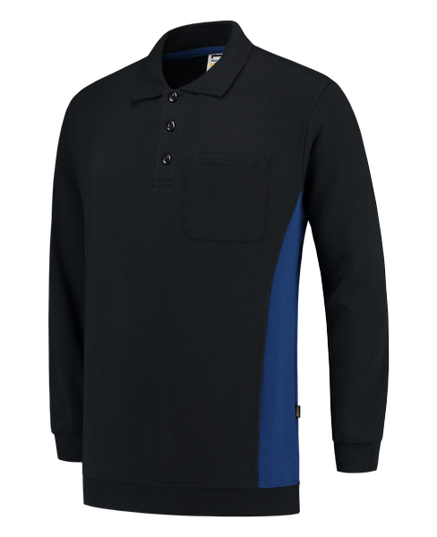 Tricorp Polosweater Bicolor Borstzak NavyRoyalblue