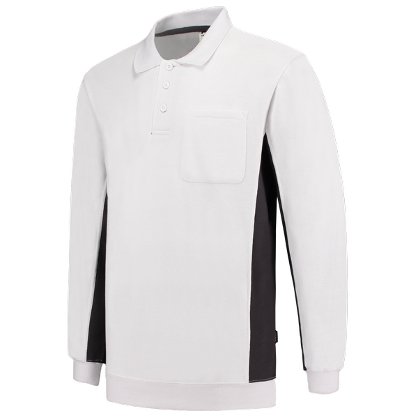 Tricorp Polosweater Bicolor Borstzak WhiteDarkgrey
