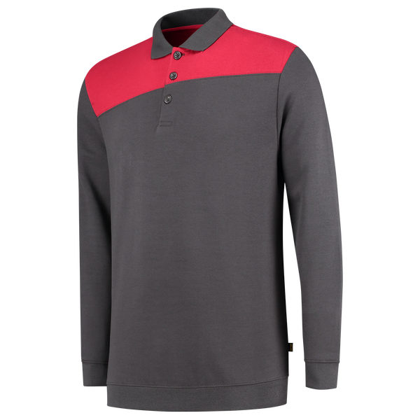 Tricorp Polosweater Bicolor Naden DarkgreyRed