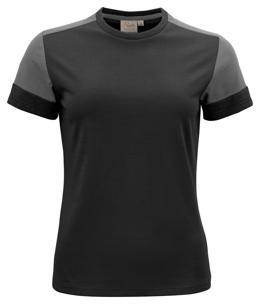 Printer Prime Prime T-Shirt Dames Zwart/Staalgrijs