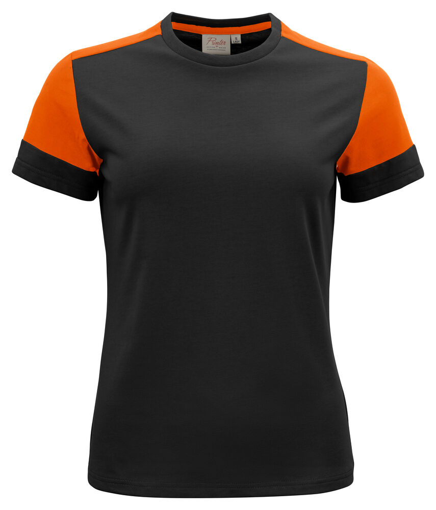 Printer Prime Prime T-Shirt Dames Zwart/Oranje