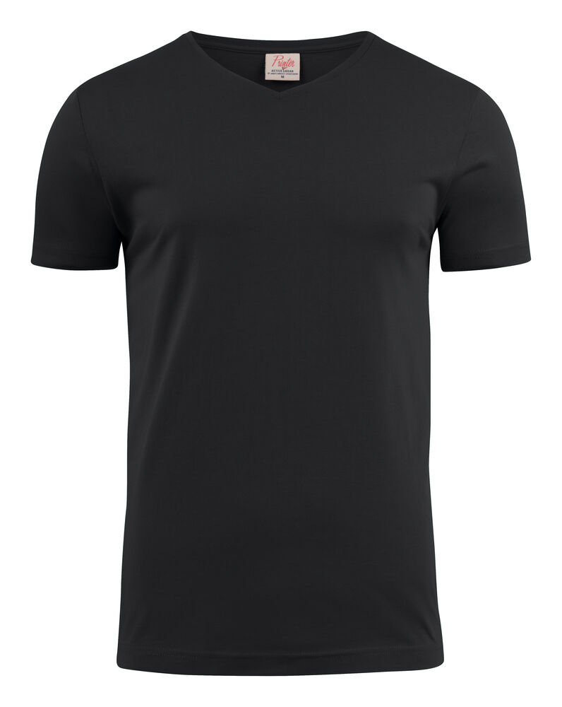 Printer Essentials Heavy V-neck T-Shirt Heren Zwart