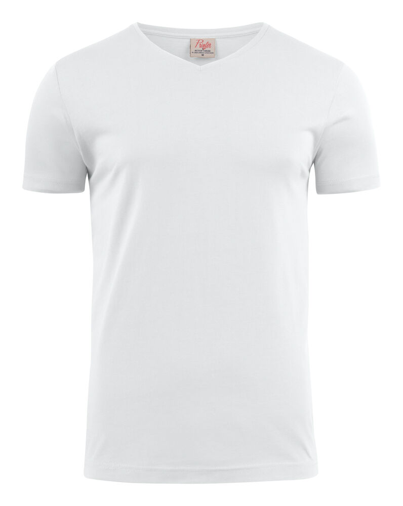 Printer Essentials Heavy V-neck T-Shirt Heren Wit