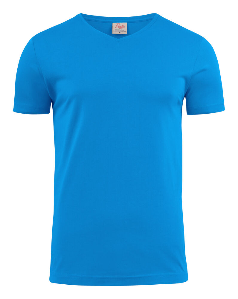 Printer Essentials Heavy V-neck T-Shirt Heren Oceaan Blauw
