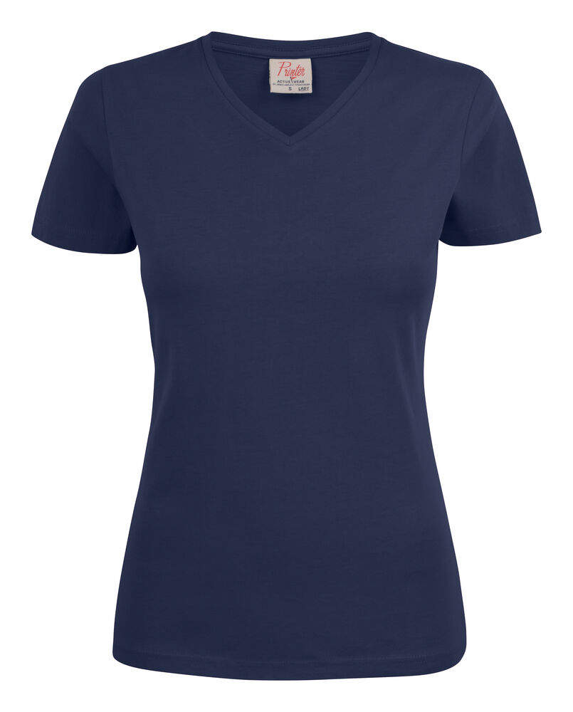 Printer Essentials Heavy V-neck  T-Shirt Dames Marine
