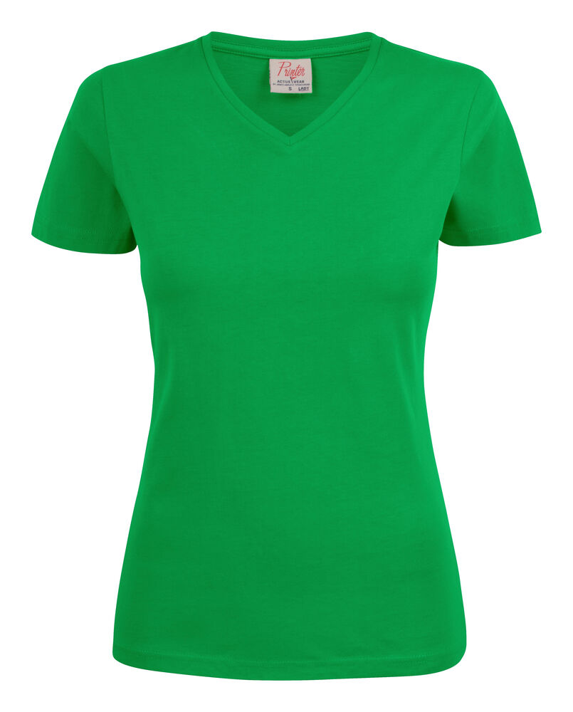 Printer Essentials Heavy V-neck  T-Shirt Dames Frisgroen