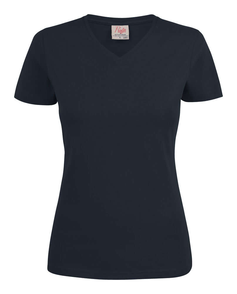 Printer Essentials Heavy V-neck  T-Shirt Dames Donker Marine