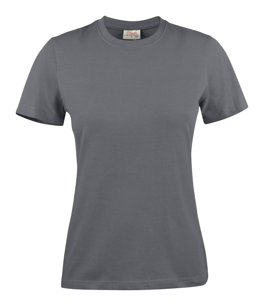 Printer Essentials Heavy T T-Shirt Dames Staalgrijs