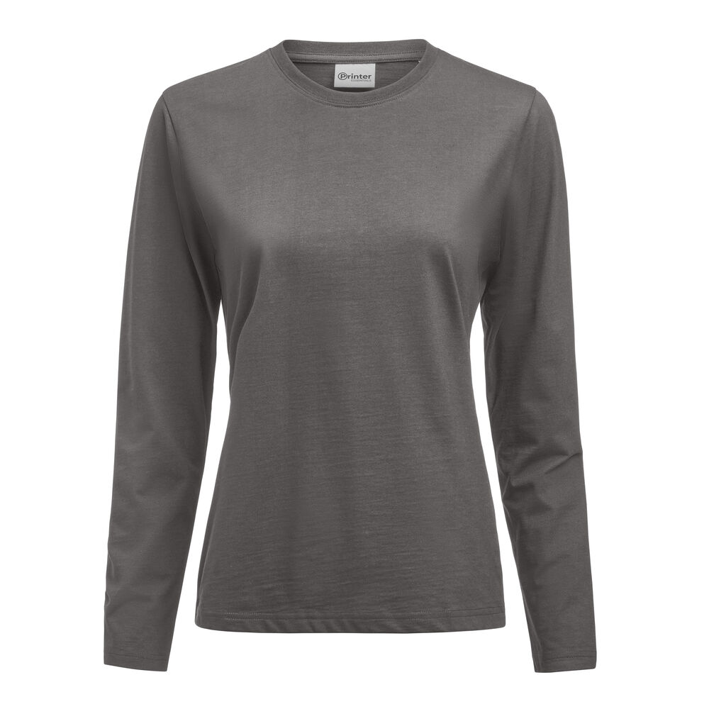 Printer Essentials Heavier Pro L/S  Polo Dames Staalgrijs