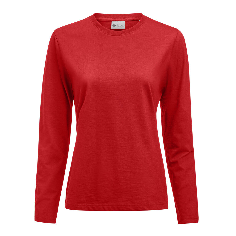 Printer Essentials Heavier Pro L/S  Polo Dames Rood