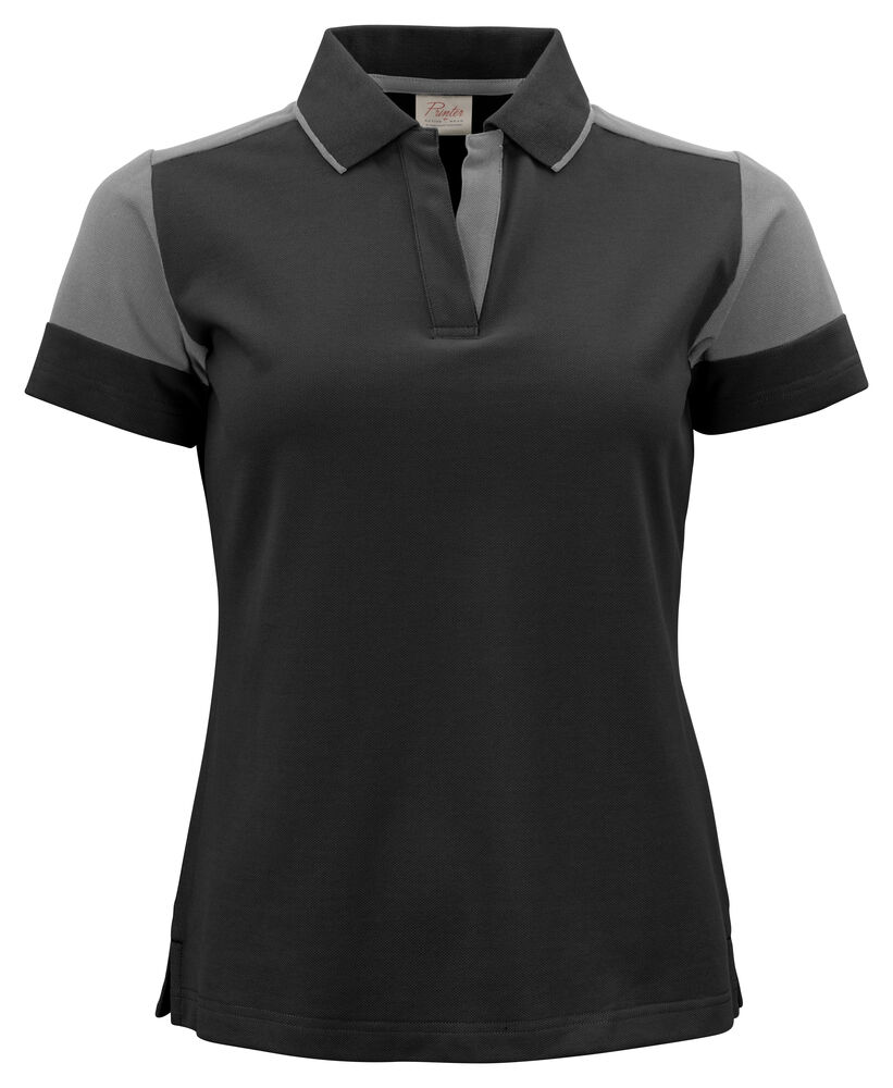 Printer Prime Prime Polo Dames Zwart/Staalgrijs