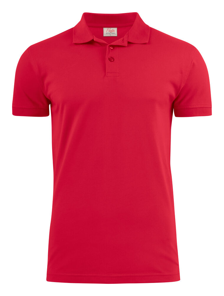 Printer Essentials Surf Stretch Polo Pique Heren Rood