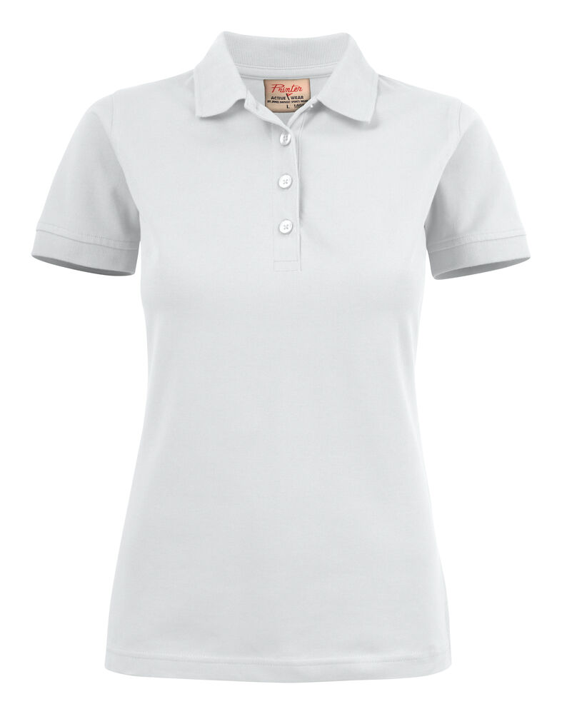 Printer Essentials Surf Stretch Polo Pique Dames Wit