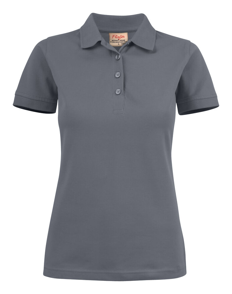 Printer Essentials Surf Stretch Polo Pique Dames Staalgrijs