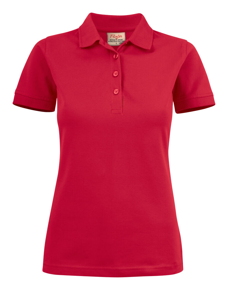 Printer Essentials Surf Stretch Polo Pique Dames Rood