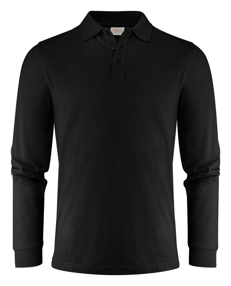 Printer Essentials Surf Pro L/S  Polo Pique Heren Zwart