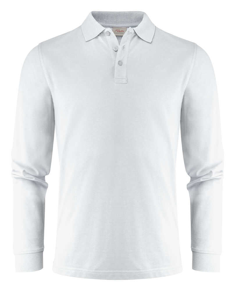 Printer Essentials Surf Pro L/S  Polo Pique Heren Wit