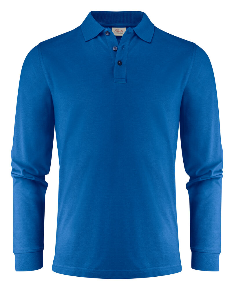 Printer Essentials Surf Pro L/S  Polo Pique Heren Oceaan Blauw